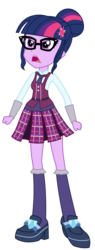 Size: 1366x3600 | Tagged: safe, artist:sketchmcreations, sci-twi, twilight sparkle, equestria girls, g4, my little pony equestria girls: friendship games, angry, clothes, commission, crystal prep academy, crystal prep academy uniform, crystal prep shadowbolts, female, glasses, high heels, inkscape, open mouth, pleated skirt, school uniform, shoes, simple background, skirt, socks, solo, transparent background, vector