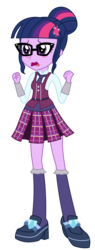 Size: 1366x3600 | Tagged: safe, artist:sketchmcreations, sci-twi, twilight sparkle, equestria girls, g4, my little pony equestria girls: friendship games, clothes, commission, crystal prep academy, crystal prep academy uniform, crystal prep shadowbolts, female, flash puppet, glasses, inkscape, open mouth, pleated skirt, school uniform, simple background, skirt, solo, transparent background, unsure, vector