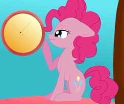 Size: 3444x2893 | Tagged: safe, artist:pegasister2251, pinkie pie, g4, clock, crying, female, high res, nose wrinkle, scrunchy face, solo