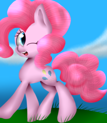 Size: 3155x3614 | Tagged: safe, artist:pegasister2251, pinkie pie, g4, female, high res, solo, wink