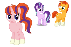 Size: 1024x683 | Tagged: safe, artist:estefania200, starlight glimmer, sunburst, oc, unnamed oc, g4, offspring, parent:starlight glimmer, parent:sunburst, parents:starburst, ship:starburst, shipping, simple background, vector, white background