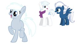 Size: 1024x587 | Tagged: safe, artist:estefania200, double diamond, night glider, oc, unnamed oc, earth pony, pegasus, pony, g4, female, male, offspring, parent:double diamond, parent:night glider, parents:nightdiamond, ship:nightdiamond, shipping, show accurate, straight