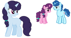 Size: 1024x543 | Tagged: safe, artist:estefania200, party favor, sugar belle, oc, unnamed oc, g4, female, male, offspring, parent:party favor, parent:sugar belle, parents:partybelle, ship:partybelle, shipping, simple background, straight, white background