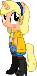 Size: 591x1200 | Tagged: safe, artist:cyberapple456, oc, oc only, oc:ellaprihaig, alicorn, pony, alicorn oc, boots, clothes, headband, high heel boots, high heels, inkscape, jacket, jeans, pants, simple background, socks, solo, standing, transparent background, vector