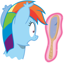 Size: 1520x1500 | Tagged: safe, artist:jp, derpibooru exclusive, rainbow dash, bat pony, pony, g4, .svg available, female, implied twilight sparkle, mirror, simple background, solo, svg, transparent background, vector