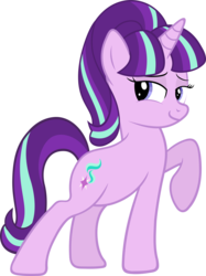 Size: 4493x6000 | Tagged: safe, artist:slb94, starlight glimmer, g4, absurd resolution, female, looking at you, pose, raised hoof, rarity pose, simple background, smirk, smug, solo, transparent background, vector