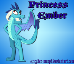 Size: 2096x1824 | Tagged: safe, artist:cyber-murph, princess ember, dragon, g4, gauntlet of fire, my little pony: friendship is magic, cute, female, signature, solo