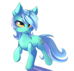 Size: 1600x1520 | Tagged: safe, artist:sourspot, lyra heartstrings, pony, unicorn, g4, chest fluff, cute, female, lyrabetes, mare, raised hoof, simple background, solo, white background