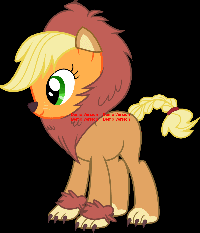 Size: 200x233 | Tagged: safe, applejack, g4, scare master, animated, applelion, black background, clothes, costume, female, simple background, solo