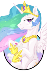 Size: 825x1275 | Tagged: safe, artist:halley-valentine, princess celestia, g4, female, heart eyes, solo, wingding eyes