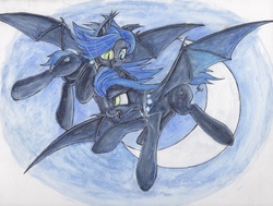 Size: 2230x1688 | Tagged: safe, artist:scribblepwn3, oc, oc only, oc:gemma, oc:lapis, bat pony, pony, ear bite, flying, pen drawing, traditional art, twins, watercolor painting