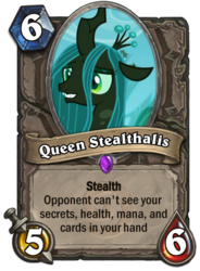 Size: 400x543 | Tagged: safe, screencap, queen chrysalis, changeling, changeling queen, g4, card, female, hearthstone, meta, solo