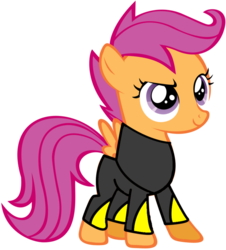Size: 850x939 | Tagged: safe, artist:digiradiance, scootaloo, g4, clothes, female, nexus, simple background, solo, the nexus (stable), transparent background, wrestling, wwe