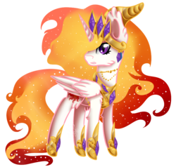 Size: 800x760 | Tagged: safe, artist:midfire, nightmare star, princess celestia, pony, g4, female, mare, simple background, solo, transparent background, vector