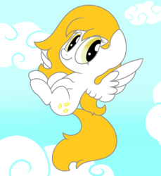 Size: 1000x1092 | Tagged: safe, artist:pink-dooples, oc, oc only, pegasus, pony, cute, sky, solo