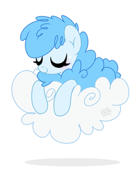 Size: 778x1000 | Tagged: safe, artist:va1ly, oc, oc only, oc:curly mane, cloud, sleeping, solo