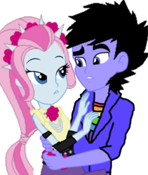 Size: 821x974 | Tagged: safe, artist:andrestoons, violet blurr, oc, oc:x, equestria girls, g4, canon x oc, female, male, shipping, straight