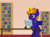 Size: 500x367 | Tagged: safe, artist:terton, oc, oc only, oc:star bright, pony, book, cape, clothes, library, magic, male, reading, stallion, wizard