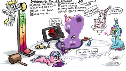 Size: 1920x1080 | Tagged: safe, artist:brainflowcrash, artist:helpmedrawhorses, artist:living_dead, artist:strangersaurus, rainbow dash, smooze, oc, demon, missingno, g4, cintiq, drawpile disasters, error, glitch, magic, magic circle, paint, pokémon, summoning, summoning circle