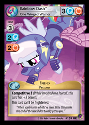 Size: 358x500 | Tagged: safe, enterplay, rainbow dash, g4, marks in time, my little pony collectible card game, alternate timeline, apocalypse dash, ccg, crystal war timeline, merchandise, quote