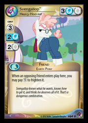 Size: 358x500 | Tagged: safe, enterplay, svengallop, earth pony, pony, g4, marks in time, my little pony collectible card game, ccg, glare, male, merchandise, stallion