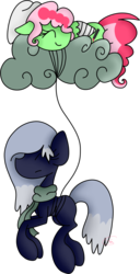 Size: 1582x3099 | Tagged: safe, artist:taylorthesnailor, oc, oc only, oc:lizzie, oc:travesty, cloud, simple background, transparent background