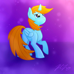 Size: 750x750 | Tagged: safe, artist:fawkesfriend, oc, oc only, alicorn, pony, alicorn oc, blushing, glamour, kissy face, solo