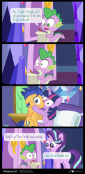 Size: 840x1720 | Tagged: safe, artist:dm29, flash sentry, spike, starlight glimmer, twilight sparkle, alicorn, pony, g4, caught, comic, covered in kisses, female, kiss mark, kissing, list, making out, male, mare, ship:flashlight, shipping, straight, twilight sparkle (alicorn)