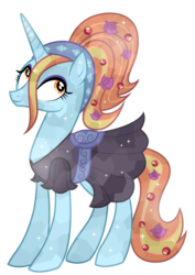 Size: 1174x1654 | Tagged: safe, artist:cloudy glow, sassy saddles, crystal pony, pony, unicorn, g4, alternate hairstyle, crystallized, female, flower, flower in hair, flower in tail, simple background, solo, transparent background