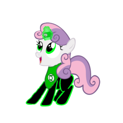 Size: 1152x1152 | Tagged: safe, artist:motownwarrior01, artist:psychicwalnut, sweetie belle, g4, crossover, dc comics, female, green lantern, green lantern (comic), green lantern corps, horn, horn ring, parody, power ring, simple background, solo, transparent background