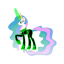 Size: 1152x1152 | Tagged: safe, artist:misterlolrus, artist:motownwarrior01, princess celestia, pony, g4, dc comics, female, green lantern, green lantern (comic), green lantern corps, horn, horn ring, mare, power ring, simple background, solo, transparent background