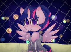 Size: 6600x4800 | Tagged: safe, artist:luxaestas, twilight sparkle, alicorn, pony, g4, absurd resolution, candy, clothes, female, food, hoodie, lollipop, mare, solo, twilight sparkle (alicorn)