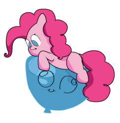 Size: 2132x2194 | Tagged: safe, artist:laserpewpewrblx, pinkie pie, g4, balloon, chibi, floating, high res, that pony sure does love balloons