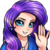 Size: 500x500 | Tagged: safe, artist:racoonsan, rarity, human, g4, bedroom eyes, clothes, commission, earring, female, grin, heyguys, humanized, looking at you, necklace, pendant, piercing, simple background, smiling, solo, transparent background, twitch.tv, waving