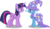 Size: 5111x3015 | Tagged: safe, artist:vector-brony, trixie, twilight sparkle, alicorn, pony, g4, no second prances, eye contact, female, glare, grin, high res, inkscape, mare, simple background, smiling, transparent background, trixie's cape, trixie's hat, twilight sparkle (alicorn), vector