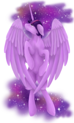 Size: 1024x1698 | Tagged: safe, artist:kankryvantas, twilight sparkle, alicorn, pony, g4, ethereal mane, female, mare, simple background, solo, spread wings, transparent background, twilight sparkle (alicorn)