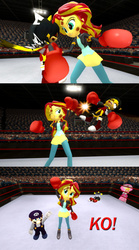 Size: 1280x2304 | Tagged: safe, artist:migueruchan, edit, sunset shimmer, equestria girls, g4, 3d, boxing, boxing gloves, boxing ring, comic, crossover, gmod, honey the cat, knock out, male, mario, princess peach, punch-out!!, recolor, sega, sonic the hedgehog (series), super mario bros.