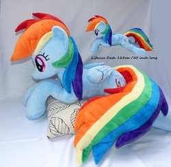 Size: 3240x3152 | Tagged: safe, artist:epicrainbowcrafts, rainbow dash, g4, commission, high res, irl, life size, photo, plushie, solo
