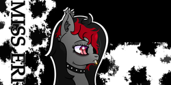 Size: 1600x800 | Tagged: safe, artist:lazerblues, oc, oc only, oc:miss eri, black and red mane, cigarette, emo, smoking, solo, two toned mane