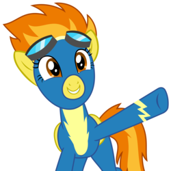 Size: 2925x2928 | Tagged: safe, artist:sketchmcreations, spitfire, pegasus, pony, g4, newbie dash, female, high res, inkscape, raised hoof, show accurate, simple background, smiling, solo, transparent background, vector, wonderbolts uniform