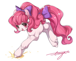 Size: 1280x1024 | Tagged: safe, artist:ciciya, oc, oc only, earth pony, pony, bow, cute, female, mare, solo, tail bow