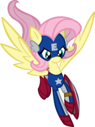 Size: 1024x1376 | Tagged: safe, artist:agentkirin, fluttershy, pegasus, pony, g4, captain america, captain equestria, crossover, female, simple background, solo