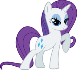 Size: 6000x5400 | Tagged: safe, artist:slb94, fluttershy, rarity, g4, absurd resolution, alternate hairstyle, bedroom eyes, female, looking at you, mane swap, raised hoof, rarity pose, simple background, smiling, solo, transparent background, vector