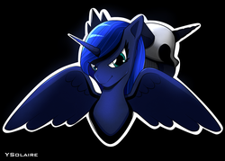 Size: 1612x1157 | Tagged: safe, artist:ysolaire, nightmare moon, princess luna, g4, duality, spread wings