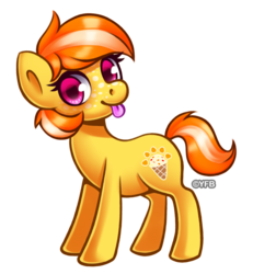 Size: 1298x1406 | Tagged: safe, artist:yellowfeatherbolt, oc, oc only, oc:summer sprinkles, earth pony, pony, female, mare, simple background, solo, tongue out, transparent background