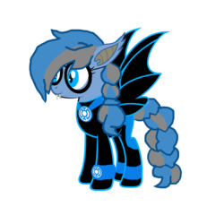 Size: 1152x1152 | Tagged: safe, artist:motownwarrior01, artist:stargazeandsundance, oc, oc only, oc:dark script, bat pony, pony, blue lantern, blue lantern corps, blue lantern ring, dc comics, glasses, green lantern, green lantern (comic), simple background, solo, transparent background, wristband