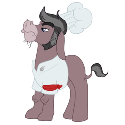 Size: 1000x1000 | Tagged: safe, artist:roxling, oc, oc only, oc:chef ladle, donkey, simple background, solo, transparent background