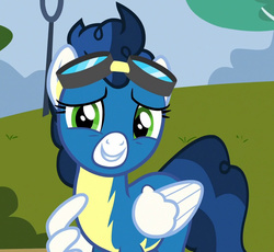 Size: 1140x1050 | Tagged: safe, screencap, high winds, g4, newbie dash, cropped, female, solo, wonderbolts uniform