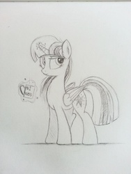 Size: 1920x2560 | Tagged: safe, artist:bugplayer, twilight sparkle, alicorn, pony, g4, cute, female, magic, mare, monochrome, mug, pencil drawing, sketch, solo, traditional art, twiabetes, twilight sparkle (alicorn)