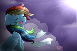 Size: 900x604 | Tagged: safe, artist:pillonchou, rainbow dash, pegasus, pony, g4, cute, dashabetes, eyes closed, female, mare, open mouth, solo, wings